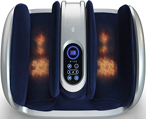 Miko Foot Massager Shiatsu Machine With Multi-Pressure Settings, Vibration, Deep-Kneading, Heat and Wireless Remote- Alleviate Discomfort From Plantar Fasciitis, Neuropathy, Diabetes Fits Up To Size15