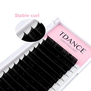 TDANCE Eyelash Extension Supplies Rapid Blooming Volume Eyelash Extensions Thickness 0.07 D Curl Mix 14-19mm Easy Fan Volume Lashes Self Fanning Individual Eyelashes Extension (D-0.07,14-19mm)