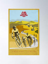 Load image into Gallery viewer, Goodvibesonly Bianche Race Cycling Strade Art Italy Tuscany Bike Retro | Impressive Posters for Room Decoration Printed with The Latest Modern Technology on semi-Glossy Paper Background
