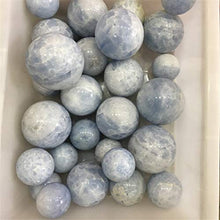 Load image into Gallery viewer, 1pc 60mm - 70mm Natural Aquamarine Crystal Sphere Balls Beautiful Kyanite Crystal Ball for Decorative
