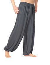 Load image into Gallery viewer, HOEREV Brand Mens Super Soft Modal Spandex Harem Yoga Pilates Pants, Blue, X-Small
