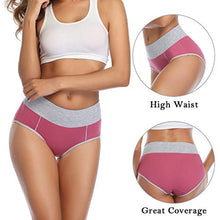 Load image into Gallery viewer, wirarpa Women's Cotton Underwear High Waist Briefs Ladies Soft Breathable Panties Full Coverage Underpants 4 Pack X-Large
