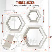 Load image into Gallery viewer, MRGL Hexagon Floating Shelves Set of 3, Honeycomb Shelves, Wall Mounted, Display Shelf, Room Decor White
