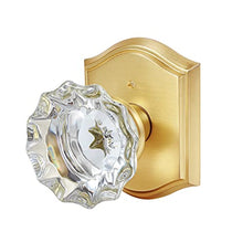 Load image into Gallery viewer, CLCTK Premium Glass Door Knobs, Bathroom Bedroom Door Knobs with Lock, Privacy Gold Door Knob Interior, Satin Brass
