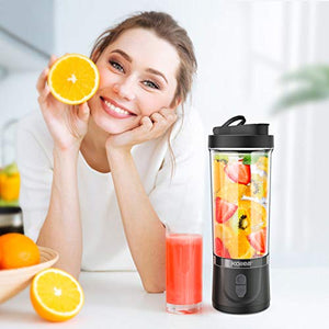 Portable Blender, Kollea Personal Size Blender for Shakes and Smoothies 18oz Smoothie Blender Juice Maker with 6 Blades, Travel Blender for Sports, Gym, Travel, Home, Office Use (Black)