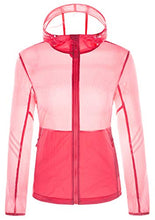 Load image into Gallery viewer, chouyatou Women&#39;s Althetic Transparent UPF Sun Protection Outdoor Hooded Skin Jacket (Small, Pink)
