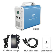 Load image into Gallery viewer, MAXOAK Portable Power Station BLUETTI EB150 1500Wh AC110V/1000W Camping Solar Generator Lithium Emergency Battery Backup with 2 AC outlet Pure Sinewave,DC12V,USB-C for Outdoor Road Trip Travel Fishing
