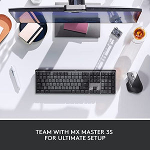 Logitech MX Mechanical Wireless Illuminated Performance Keyboard, Tactile Quiet Switches, Backlit Keys, Bluetooth, USB-C, macOS, Windows, Linux, iOS, Android, Metal