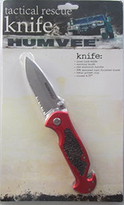 HUMVEE Tactical Rescue Knife, Red/Black