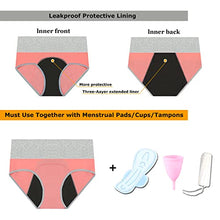 Load image into Gallery viewer, Nalwort Womens Menstrual Period Panties Super Soft Protective Briefs Underwear 4 Pack (2 Black+2 Shrimp, S)
