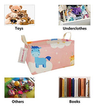 Load image into Gallery viewer, QUEENLALA Rectangular Laundry Hamper/Foldable Nursery Laundry Basket for Organizing/Storage Bin Baskets/Children Toy Office Bedroom/Toy Bin Closet Shelf Baskets（Rec-Unicorn）
