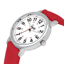 Load image into Gallery viewer, Speidel Original Scrub Watch™ Medical Professionals Students Men Women Easy Read Dial Military Time Red Second Hand Silicone Band Water Resistant-RED
