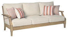 Load image into Gallery viewer, Signature Design by Ashley Clare View Coastal Outdoor Patio Eucalyptus Sofa with Cushions, Beige
