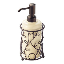 Load image into Gallery viewer, iDesign Twigz Ceramic and Metal Liquid Soap Pump and Lotion Dispenser for Kitchen, Bathroom, Sink, Vanity, 4.5&quot; x 4.5&quot; x 8.5&quot;, Vanilla and Bronze
