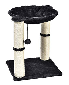 AmazonBasics Cat Condo Tree Tower With Hammock Bed And Scratching Post, 16 x 20 x 16 Inches, Gray