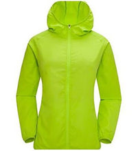 Load image into Gallery viewer, Women&#39;s Long Sleeve Hooded Windproof Cycling Hiking Rain Jacket Sportswear (US 10, Green)
