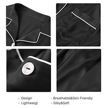 Load image into Gallery viewer, YANIBEST Womens Silk Satin Pajamas Set Short Sleeve Two-piece Pj Sets Sleepwear Loungewear Button-Down Pj Sets
