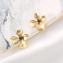 Load image into Gallery viewer, 14K Gold Plated Fashion Metal Flower Petals Simple Personality Trend luxury flower with S925 Silver Needle for Women Girl Gifts Valentines/Birthday/Anniversary/Mother’s Day

