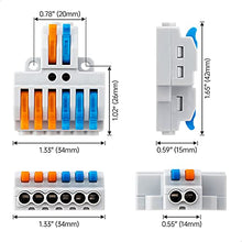 Load image into Gallery viewer, GKEEMARS 10 Pcs Lever Wire Nut Connectors, Quick Wiring Cable Connector Push-in Conductor Terminal Block (2 in 6 Out)
