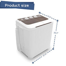 Load image into Gallery viewer, 2020 latest Portable Washing Machine, KUPPET 16.5lbs Compact Twin Tub Wash&amp;Spin Combo for Apartment, Dorms, RVs, Camping and More, White&amp;Brown
