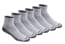 Load image into Gallery viewer, Dickies Men&#39;s Dri-tech Moisture Control Quarter Socks Multipack, Grey (6 Pairs), Shoe Size: 6-12
