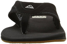 Load image into Gallery viewer, Reef Men&#39;s Fanning Flip Flop, BLACK/SILVER, 10 D - Medium
