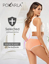 Load image into Gallery viewer, POKARLA Women's High Waisted Cotton Underwear Soft Breathable Panties Full Coverage Stretch Briefs Regular &amp; Plus Size(Small）
