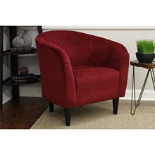 Load image into Gallery viewer, Mainstays Microfiber Tub Accent Chair and 3&#39; X 3&#39; Round Area Rug Included (Berry Red)
