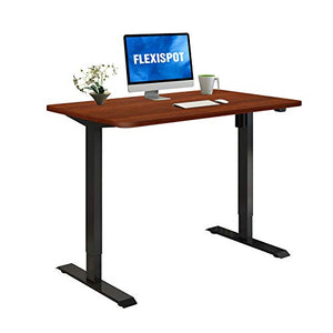 Flexispot Standing Desk, 48 x 24 Inches Height Adjustable Desk, Electric Sit Stand Desk Home Office Desks Whole-Piece Desk Board (Black Frame + 48 in Mahogany Top)