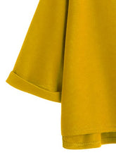 Load image into Gallery viewer, SweatyRocks Women&#39;s 3/4 Sleeve Mock Neck Basic Loose T-Shirt Elegant Top Yellow Medium

