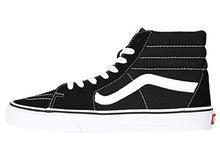 Load image into Gallery viewer, VANS Sk8-Hi Unisex Casual High-Top Skate Shoes, Comfortable and Durable in Signature Waffle Rubber Sole, Black/White, 9 Women/7.5 Men
