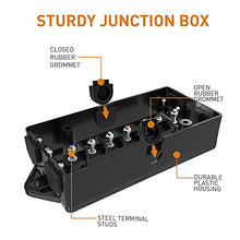 Load image into Gallery viewer, Nilight - 50048R 7 Way Electrical Trailer Junction Box 7 Gang Trailer Wire Connector Junction Box Weatherproof for Rewiring Camper RV Caravans Boat 7 Pole Cable Connection Box,2 Years Warranty
