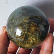 Load image into Gallery viewer, StoneStory Natural Labradorite Healing Crystal Natural Rock Crystal Quartz Gemstone Sphere Ball 80mm (Labradorite Moonstone, 3.14&quot;)
