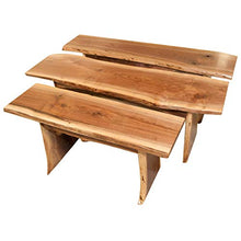 Load image into Gallery viewer, Live Edge Wooden Bench – Solid Wood Dining Bench – Rustic Home Décor Furniture – Natural Edge Wooden Slab Bench (4' Long, Walnut Wood with Clear Coat)
