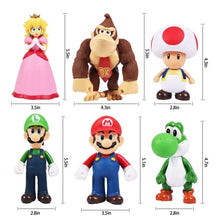 Load image into Gallery viewer, 5 inch Mario Figures Toy - Mario &amp; Luigi Figurines – Yoshi &amp; Mario Bros Action Figures Mario PVC Toy Figures （Pack of 6 ）
