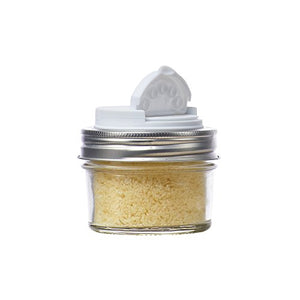 Jarware Spice Lids for Regular Mouth Mason Jars, Set of 2, Black and White