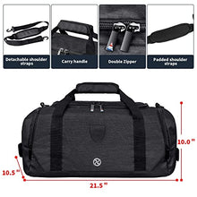 Load image into Gallery viewer, Gym Duffle Bag Backpack Waterproof Sports Duffel Bags Travel Weekender Bag for Men Women Overnight Bag with Shoes Compartment Black
