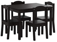 Load image into Gallery viewer, Humble Crew Kids Wood Table &amp; 4 Chair Set, 5-Piece, Espresso
