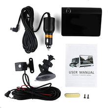 Load image into Gallery viewer, 1080P 170°Wide Angle,4&quot; Dual Lens HD Car DVR Rearview Video Dash Cam Recorder Camera LCD Screen G-Sensor, WDR, Parking Monitor, Loop Recording, Motion Detection
