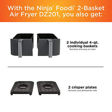 Load image into Gallery viewer, Ninja DZ201 Foodi 8 Quart 6-in-1 DualZone 2-Basket Air Fryer with 2 Independent Frying Baskets, Match Cook &amp; Smart Finish to Roast, Broil, Dehydrate &amp; More for Quick, Easy Meals, Grey
