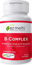 Load image into Gallery viewer, EZ Melts B-Complex with Methylcobalamin and Methylfolate, Sublingual Vitamins, Vegan, Zero Sugar, Natural Strawberry Flavor, 60 Fast Dissolve Tablets
