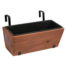 Load image into Gallery viewer, Amazon Basics Recycled Wood Deck Rectangular Hanging Planter, 2-Pack, Brown, Classic, Rustic, 18.9&quot; x 7.87&quot; x 7.5&quot;

