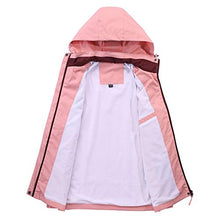 Load image into Gallery viewer, TZNZBGY Casual Windbreaker Waterproof Jacket Hoodie Hat Detachable Winter Jacket Women Hiking Outdoor Sport Coat Rain Jacket Wine 4XL
