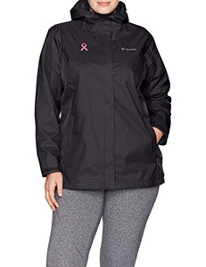 Columbia Women's Plus SizeTested Tough in Pink Rain Jacket Ii Size, Black, 2X