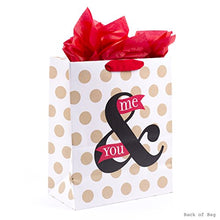 Load image into Gallery viewer, Hallmark 13" Large Anniversary Gift Bag with Tissue Paper (You &amp; Me, Polka Dots on White) for Anniversary, Valentines Day, Grooms Gift and More
