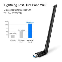 Load image into Gallery viewer, TP-Link USB WiFi Adapter for Desktop PC, AC1300Mbps USB 3.0 WiFi Dual Band Network Adapter with 2.4GHz/5GHz High Gain Antenna(Archer T3U Plus), MU-MIMO, Windows 11/10/8.1/8/7/XP, Mac OS 10.9-10.15

