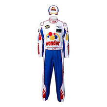 Load image into Gallery viewer, Ricky Bobby Racing Jumpsuit Cap Suit Set Talladega Nights Full Costume Halloween Props (Large, White)
