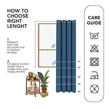 Load image into Gallery viewer, Deconovo 100% Sun Light Blocking Long Curtains, Thermal Insulated Blakcout Curtains &amp; Drapes for Sliding Glass Door - 2 Panels, 52x95 Inch, Aegean Blue
