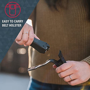 SABRE Self Defense Kit With Pepper Spray And Stun Gun Flashlight, 25 Bursts of Max Police Strength OC Spray, 10-Foot Range, Painful 1.60 µC Charge, 120 Lumens, Rechargeable, Safety Switch, Holster