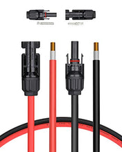 Load image into Gallery viewer, BougeRV 10 Feet 10AWG Solar Extension Cable with Female and Male Connector with Extra Free Pair of Connectors Solar Panel Adaptor Kit Tool (10FT Red + 10FT Black)
